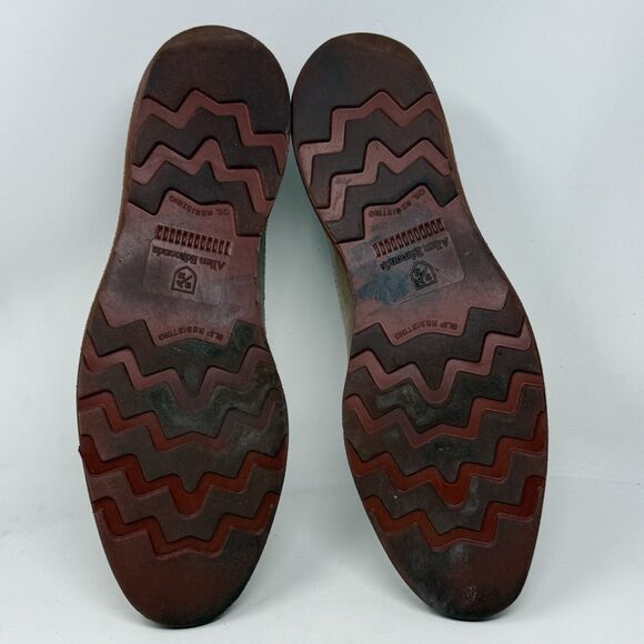 Allen Edmonds Shannon Drive Derby Shoes Mens 11 Tan Beige Leather Brogue Wingtip - Picture 15 of 16